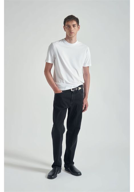 Grifoni Jeans Casey Carrot Fit in Denim di Cotone Nero Uomo GRIFONI | Jeans | G6AC0034DARK BLACK